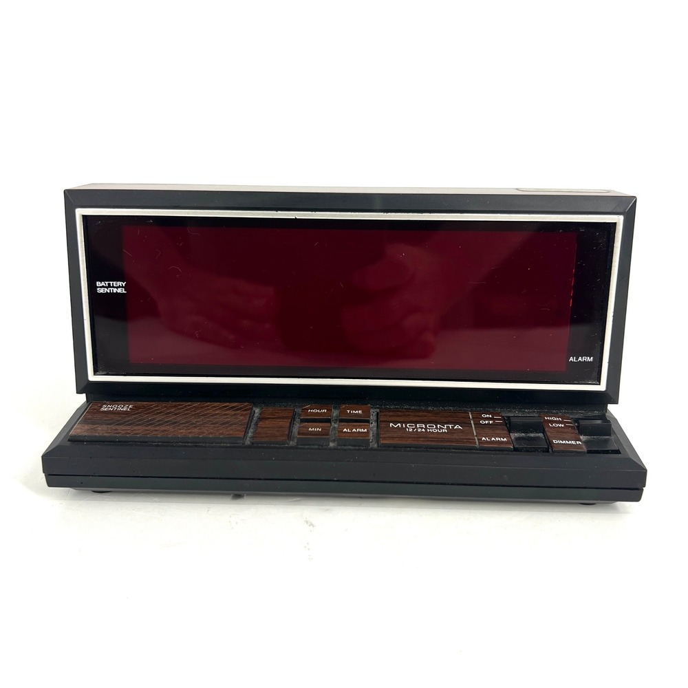 Vintage Micronta Digital Alarm Clock Wood Grain Red LED 63-765 Radio Shack